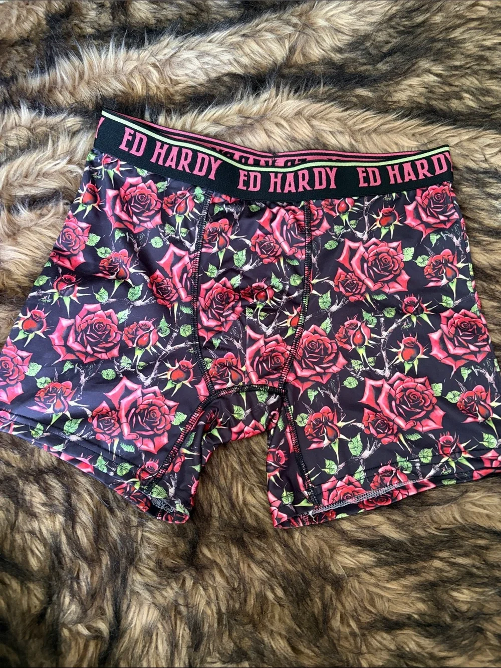 Ed Hardy Performance Boxer Briefs Roses Size Medium